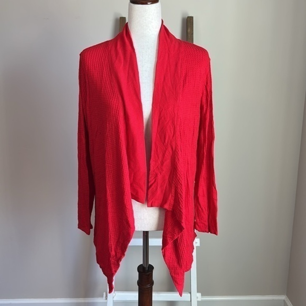 Rafaella Studio Red Open Front Cardigan Size Large New with Tags
